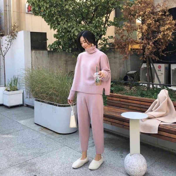 women suit sweatshirts-sets turtleneck long sleeve knitted sweaters trousers 2pcs winter costume 210514, White
women suit sweatshirts-sets turtleneck long sleeve knitted sweaters trousers 2pcs winter costume 210514, White