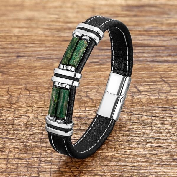 charm bracelets chakra natural stone bohemia jewelry men's stainless steel metal accessory black leather rope chain bangles for women, Golden;silver
charm bracelets chakra natural stone bohemia jewelry men's stainless steel metal accessory black leather rope chain bangles for women, Golden;silver
