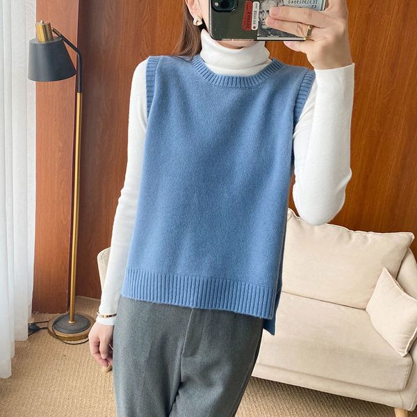 sweaters autumn winter cashmere sweater vest women sleeveless o-neck knitted thicking female solid color casual tank pullovers, White;black
sweaters autumn winter cashmere sweater vest women sleeveless o-neck knitted thicking female solid color casual tank pullovers, White;black