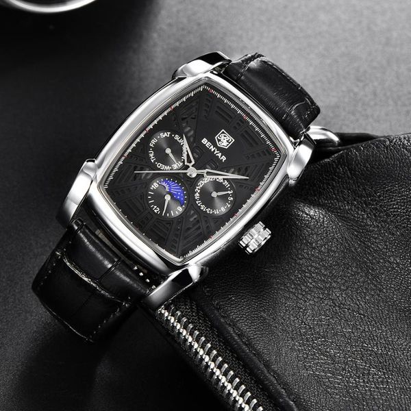 wristwatches relogio masculino benyar quartz watch men mens watches chronograph wristwatch sports militar army male clock, Slivery;brown
wristwatches relogio masculino benyar quartz watch men mens watches chronograph wristwatch sports militar army male clock, Slivery;brown