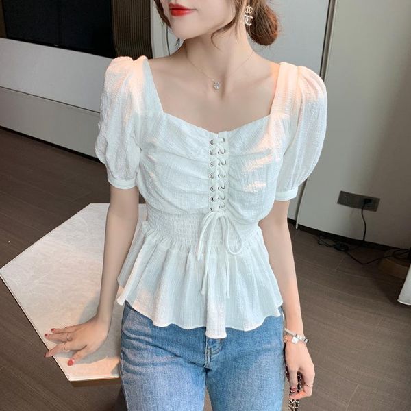 women's blouses & shirts real time square collar chiffon shirt female 2021 summer design mini clavicle slim heart machine, White
women's blouses & shirts real time square collar chiffon shirt female 2021 summer design mini clavicle slim heart machine, White