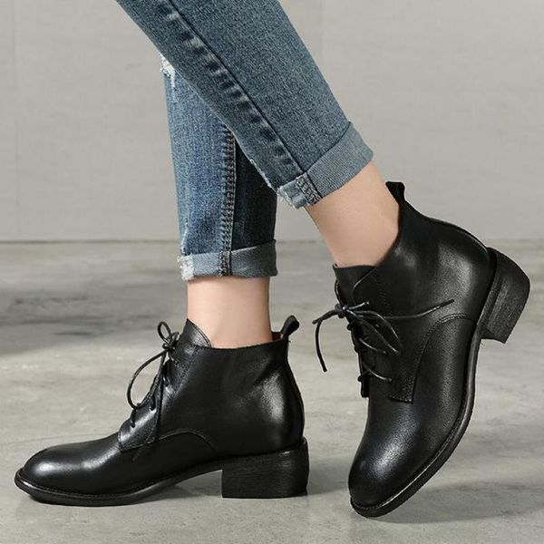 boots johnature genuine leather lace-up platform women shoes round toe 2021 winter sewing handmade concise ankle, Black
boots johnature genuine leather lace-up platform women shoes round toe 2021 winter sewing handmade concise ankle, Black
