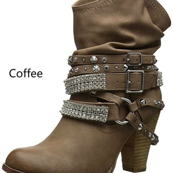cargo link 18 short boots high heels thick belt buckle women's sho round head large speed, Black
cargo link 18 short boots high heels thick belt buckle women's sho round head large speed, Black
