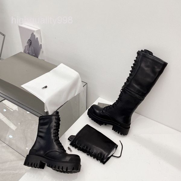 boots high end quality autumn leather women's boots thick bottom side zipper chain fashion high barrel knight, Black
boots high end quality autumn leather women's boots thick bottom side zipper chain fashion high barrel knight, Black