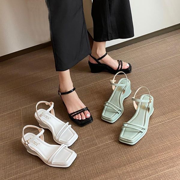 sandals women shoes square toe high heels summer platform wedges casual creepers femmes sandales, Black
sandals women shoes square toe high heels summer platform wedges casual creepers femmes sandales, Black