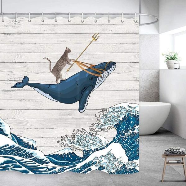 funny animals shower curtain cat rides a whale to fight pattern waterproof multi-size bathroom decor with hooks curtains
funny animals shower curtain cat rides a whale to fight pattern waterproof multi-size bathroom decor with hooks curtains