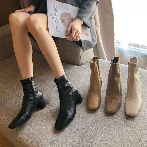 boots korean version of thick and short boots, boot kids 2021 autumn high-heeled ins net red elastic thin for women, Black
boots korean version of thick and short boots, boot kids 2021 autumn high-heeled ins net red elastic thin for women, Black