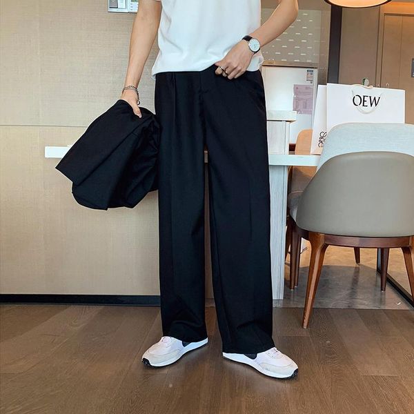 men's suits & blazers loose wide leg suit pant men streetwear fashion vintage casual straight blazer pants korean chic male long trouse, White;black
men's suits & blazers loose wide leg suit pant men streetwear fashion vintage casual straight blazer pants korean chic male long trouse, White;black