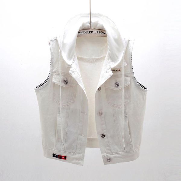 women's vests casual hooded white denim for women 2021 korean sleeveless jacket female pus size waistcoat spring coat gilet colete, Black;white
women's vests casual hooded white denim for women 2021 korean sleeveless jacket female pus size waistcoat spring coat gilet colete, Black;white