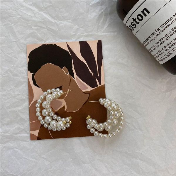 hoop & huggie origin summer french c shape white imitation pearl earrings for women fashion multi layered circle wedding jewelry, Golden;silver
hoop & huggie origin summer french c shape white imitation pearl earrings for women fashion multi layered circle wedding jewelry, Golden;silver