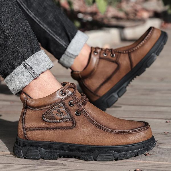 boots natural leather lace up men quality vintage comfy ankle snow outdoor autumn & winter shoes zapatos hombre, Black
boots natural leather lace up men quality vintage comfy ankle snow outdoor autumn & winter shoes zapatos hombre, Black