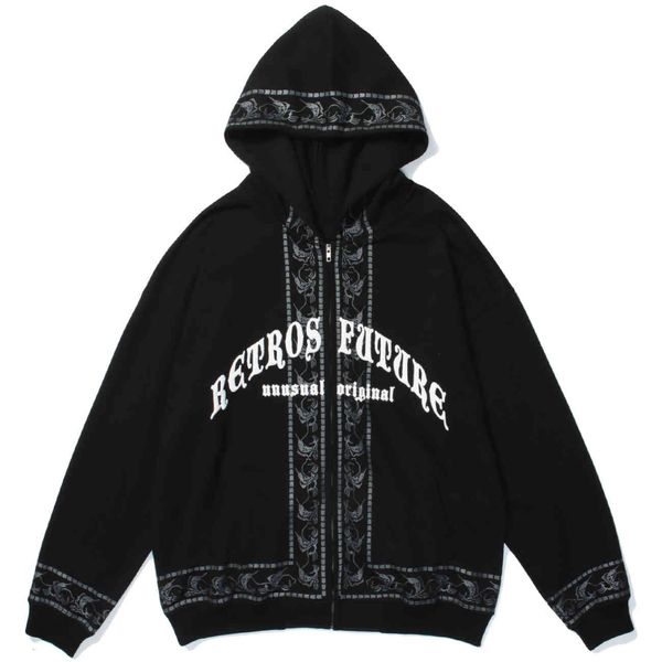 men's sweaters lacible streetwear hoodie sweatshirt with zipper man's jacket lettering graphic printing of vintage outwear loose, White;black
men's sweaters lacible streetwear hoodie sweatshirt with zipper man's jacket lettering graphic printing of vintage outwear loose, White;black