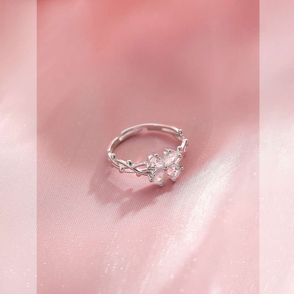 s925 silver four leaf flower self discipline ring, Black
s925 silver four leaf flower self discipline ring, Black