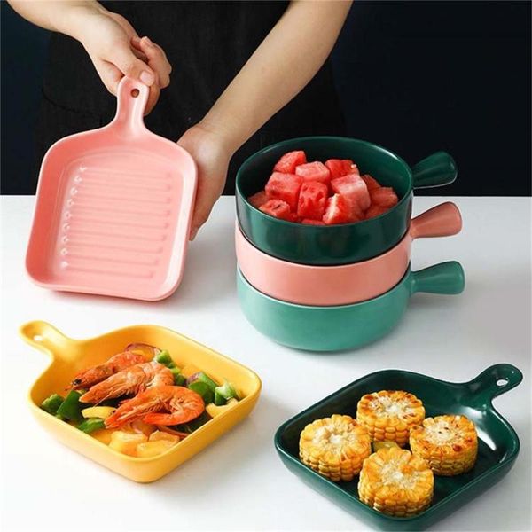 nordic ceramic baking plate creative with handle oven tray home kitchen dish dinner plates dishes &
nordic ceramic baking plate creative with handle oven tray home kitchen dish dinner plates dishes &