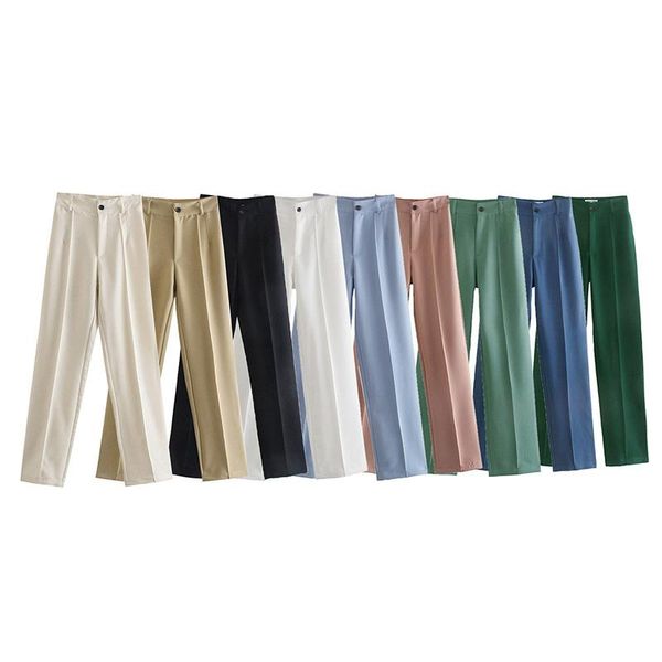 women's pants & capris women chic fashion office wear straight vintage high waist zipper female trousers, Black;white
women's pants & capris women chic fashion office wear straight vintage high waist zipper female trousers, Black;white