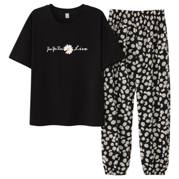 women's sleepwear 100% cotton women short sleeve shirt pants 2piece/set casual print pyjama set sleep o9qx, Black;red
women's sleepwear 100% cotton women short sleeve shirt pants 2piece/set casual print pyjama set sleep o9qx, Black;red