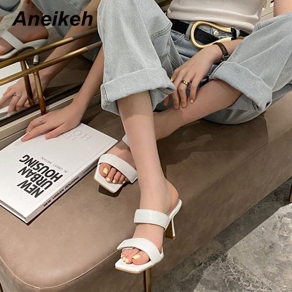 aneikeh 2021 summer fashion women's shallow pu solid outside thin heels leisure square toe color brown white pink size 35-39 slippers, Black
aneikeh 2021 summer fashion women's shallow pu solid outside thin heels leisure square toe color brown white pink size 35-39 slippers, Black