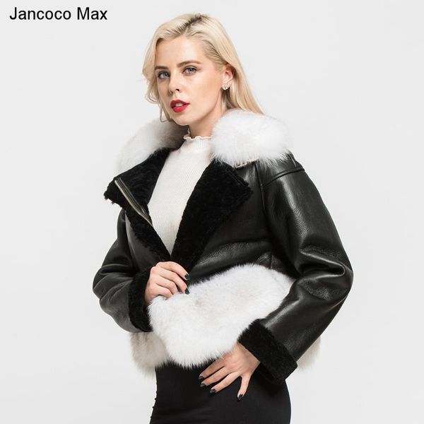 jancoco max arrival women's genuine sheepskin leather jacket fur collar coat real lining fashion overcoat s7165 & faux, Black
jancoco max arrival women's genuine sheepskin leather jacket fur collar coat real lining fashion overcoat s7165 & faux, Black