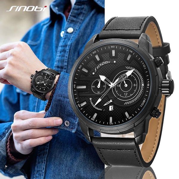 wristwatches sinobi men's multi-function quartz watch creative sports wristwatch for male black leather watches with auto calendar, Slivery;brown
wristwatches sinobi men's multi-function quartz watch creative sports wristwatch for male black leather watches with auto calendar, Slivery;brown
