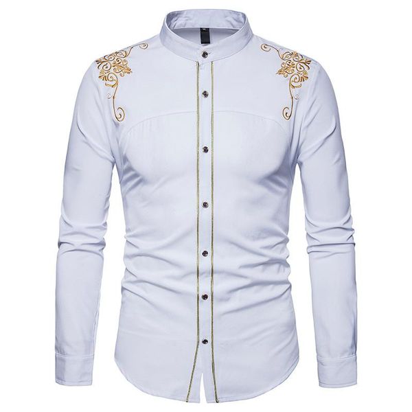 men's casual shirts fashion embroidery shirt men 2021 spring autumn mandarin collar long sleeve dress mens wedding tuxedo male xxl, White;black
men's casual shirts fashion embroidery shirt men 2021 spring autumn mandarin collar long sleeve dress mens wedding tuxedo male xxl, White;black