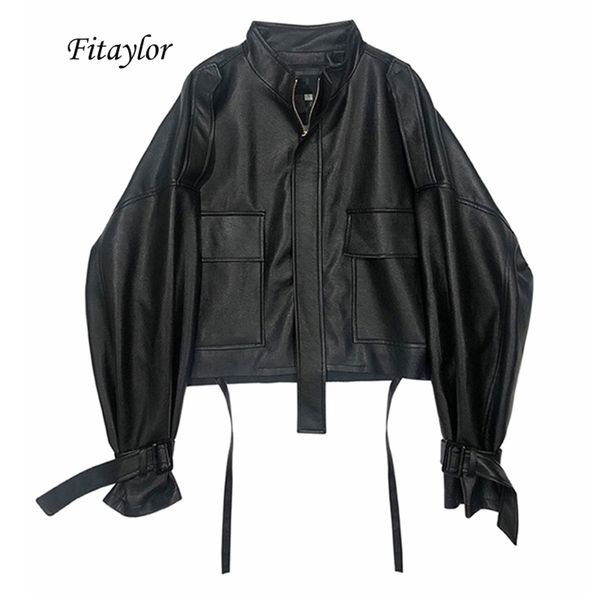 fitaylor autumn women faux soft pu motorcycle leather jacket casual loose black faux leather punk zipper overcoat 210909
fitaylor autumn women faux soft pu motorcycle leather jacket casual loose black faux leather punk zipper overcoat 210909
