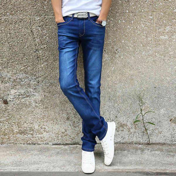 2020 men's slim stretch jeans fashion solid color classic style denim male brand trousers, Blue
2020 men's slim stretch jeans fashion solid color classic style denim male brand trousers, Blue