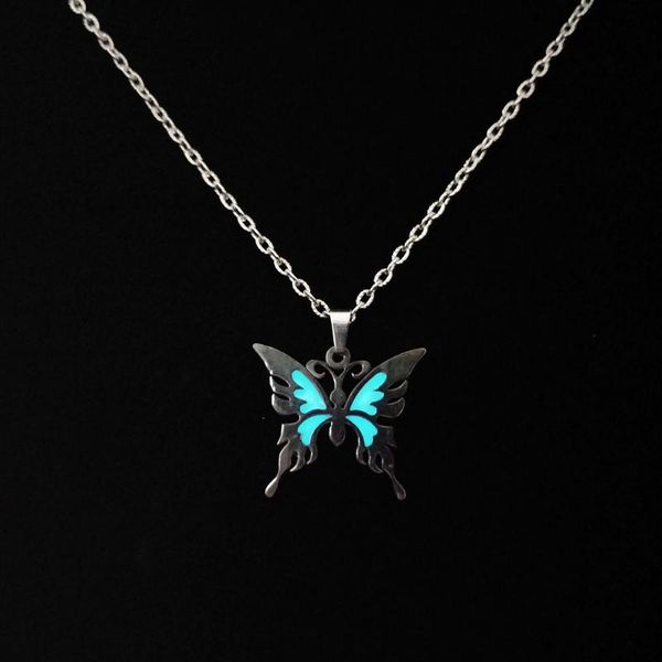 pendant necklaces fashion creative glowing butterfly necklace for women stainless steel chain luminous choker male jewelry gifts, Silver
pendant necklaces fashion creative glowing butterfly necklace for women stainless steel chain luminous choker male jewelry gifts, Silver