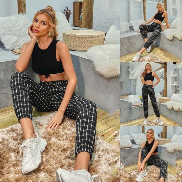 women's pants & capris women plaid print long female fashion bottoms trousers elastic waist pocket casual harem sweatpants, Black;white
women's pants & capris women plaid print long female fashion bottoms trousers elastic waist pocket casual harem sweatpants, Black;white