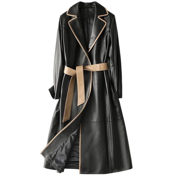 women's fur & faux 2021 women genuine leather jacket long real coat sashes loose black vintage motorcycle female outwear
women's fur & faux 2021 women genuine leather jacket long real coat sashes loose black vintage motorcycle female outwear