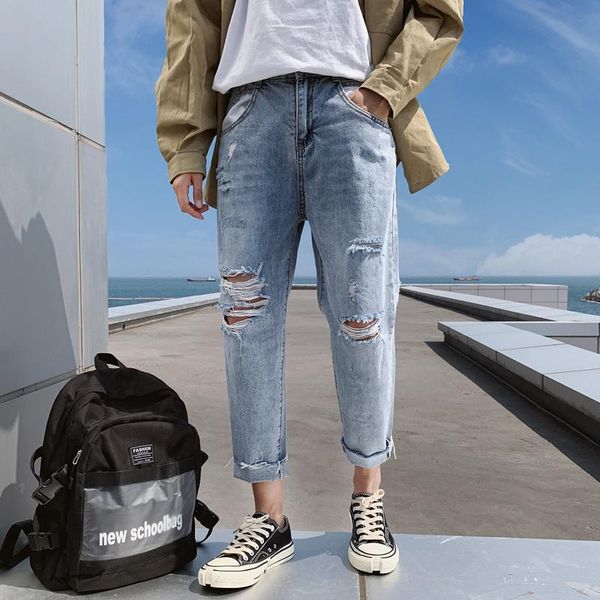 spring and autumn youth hole nine points jeans fashion casual solid color wild beggar pants sky blue s-2xl men's
spring and autumn youth hole nine points jeans fashion casual solid color wild beggar pants sky blue s-2xl men's