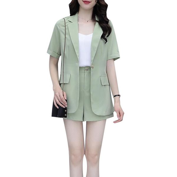 women's tracksuits summer fashion notched collar solid color two-piece sets buttons short sleeves clothing female, Gray
women's tracksuits summer fashion notched collar solid color two-piece sets buttons short sleeves clothing female, Gray