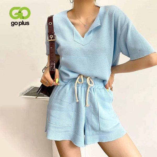 women's tracksuits goplus shorts sets summer two pieces and set 2021 women short sleeve outfit vetement femme camisetas de mujer, Gray 
women's tracksuits goplus shorts sets summer two pieces and set 2021 women short sleeve outfit vetement femme camisetas de mujer, Gray