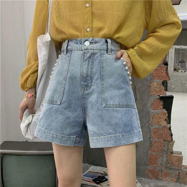 women's jeans summer 2021 wide leg loose denim shorts for women big pockets beaded lady short streetwear femme, Blue
women's jeans summer 2021 wide leg loose denim shorts for women big pockets beaded lady short streetwear femme, Blue