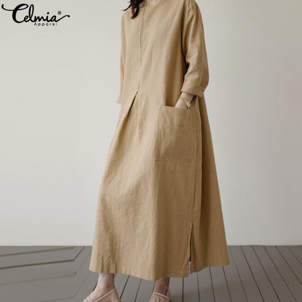 vintage linen shirt women long sleeve dress 2021 celmia autumn casual loose pockets female vestidos solid pleated robe plus size, Black;gray
vintage linen shirt women long sleeve dress 2021 celmia autumn casual loose pockets female vestidos solid pleated robe plus size, Black;gray