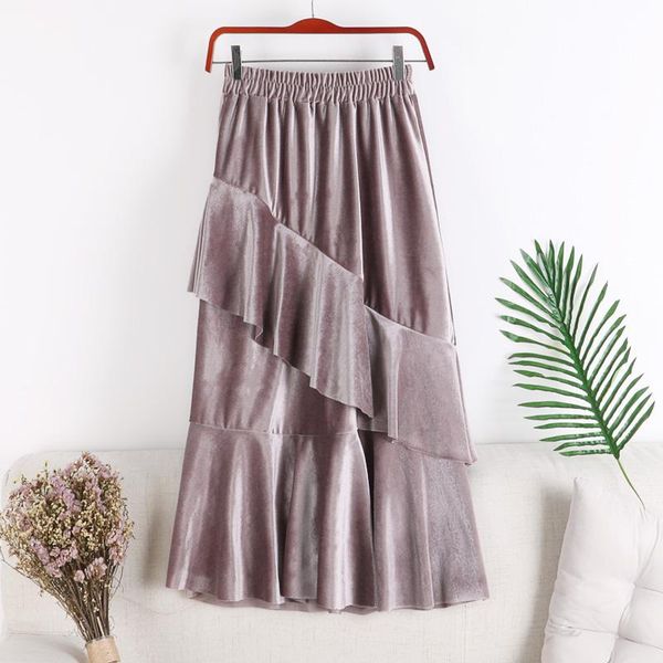 skirts 6 colors fall winter ladies womens ruffles pleated elastic high waist grey velvet skirt , female woman patchwork velour, Black
skirts 6 colors fall winter ladies womens ruffles pleated elastic high waist grey velvet skirt , female woman patchwork velour, Black