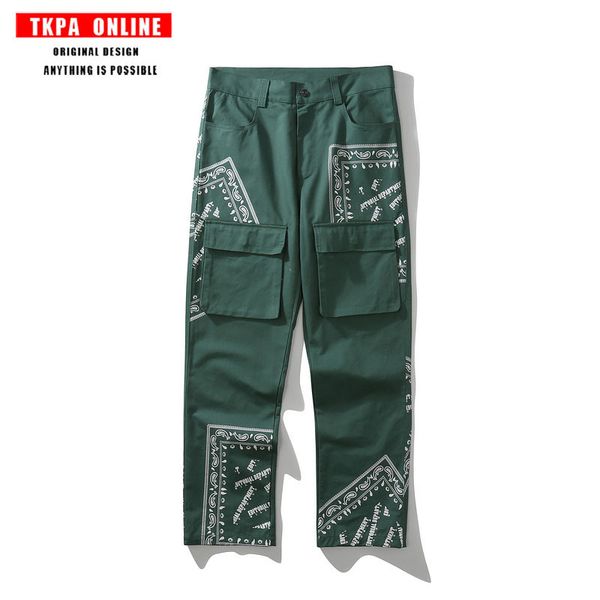 tkpa2021 spring and summer national fashion men's totem printed overalls loose vibe style loose casual pants men's wear, White;black
tkpa2021 spring and summer national fashion men's totem printed overalls loose vibe style loose casual pants men's wear, White;black