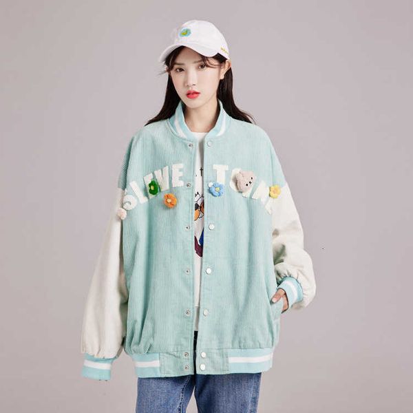 thin sweet cool student corduroy et women's spring and autumn 2021 niche chic cardigan baseball et, Black;brown
thin sweet cool student corduroy et women's spring and autumn 2021 niche chic cardigan baseball et, Black;brown