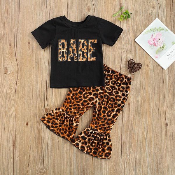 0-3y born baby girl short sleeve cotton t-shirt leopard flared pant bell bottom 2pcs outfits summer clothes set clothing sets, White
0-3y born baby girl short sleeve cotton t-shirt leopard flared pant bell bottom 2pcs outfits summer clothes set clothing sets, White