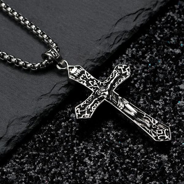 pendant necklaces vintage jesus cross trendsetter necklace christian crucifixion titanium steel, Silver
pendant necklaces vintage jesus cross trendsetter necklace christian crucifixion titanium steel, Silver
