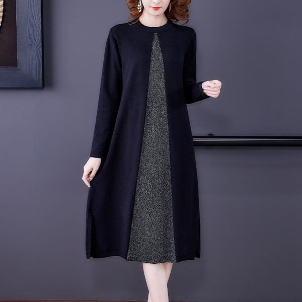 casual dresses winter black patchwork wool sweater midi dress autumn women vintage knitted pullovers 2021 elegant bodycon sweaters&jumpers, Black;gray
casual dresses winter black patchwork wool sweater midi dress autumn women vintage knitted pullovers 2021 elegant bodycon sweaters&jumpers, Black;gray
