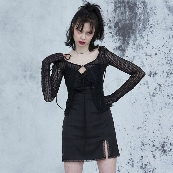 spaghetti straps bodycon gothic black dress women streetwear black lace up mini female dress casual purple dress 210412, Black;gray
spaghetti straps bodycon gothic black dress women streetwear black lace up mini female dress casual purple dress 210412, Black;gray