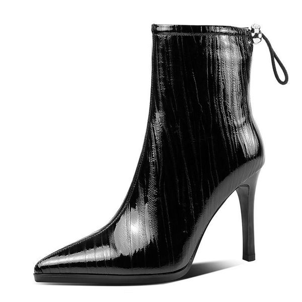 boots fashion leather pattern women's short pointed toe stiletto nude autumn and winter thin heels zip 2siv, Black
boots fashion leather pattern women's short pointed toe stiletto nude autumn and winter thin heels zip 2siv, Black