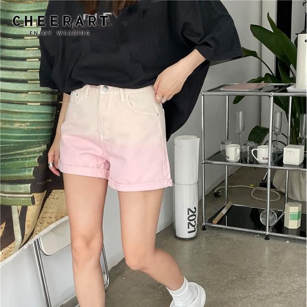 women's shorts cheerart pink gradient denim women high waist casual jean korean summer clothes ulzzang lounge fashion 2021, White;black
women's shorts cheerart pink gradient denim women high waist casual jean korean summer clothes ulzzang lounge fashion 2021, White;black