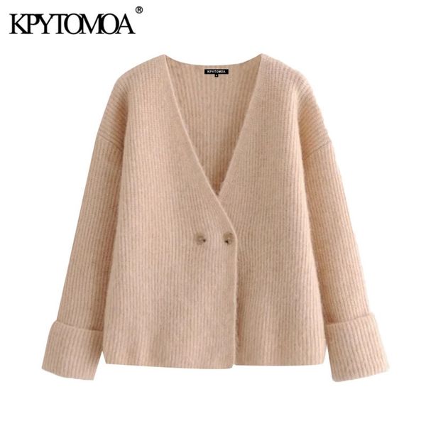 

women fashion crossover button wool knitted cardigan sweater v neck long sleeve female outerwear chic 210420, White;black