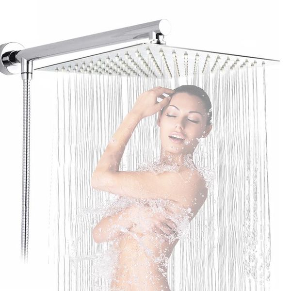 

bathroom shower sets faucets stainless steel showerhead ultra-thin chrome rainfall heads round square high pressure bath faucet