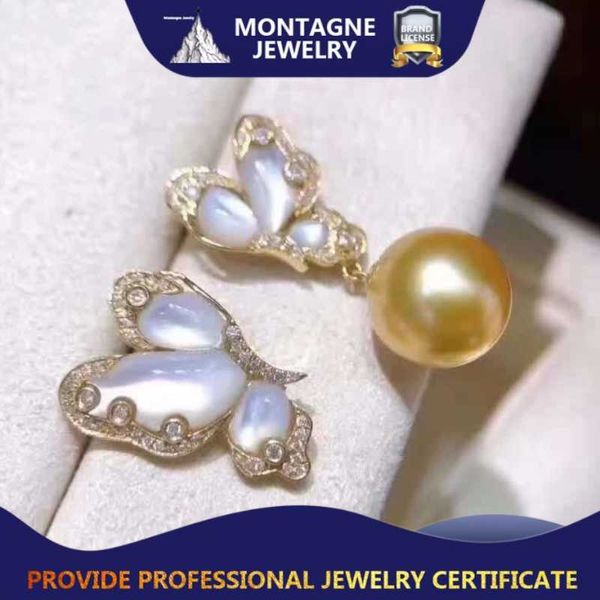 natural golden pearl earring 925 sliver butterfly fine jewellery elegant cute women stud, Golden;silver
natural golden pearl earring 925 sliver butterfly fine jewellery elegant cute women stud, Golden;silver
