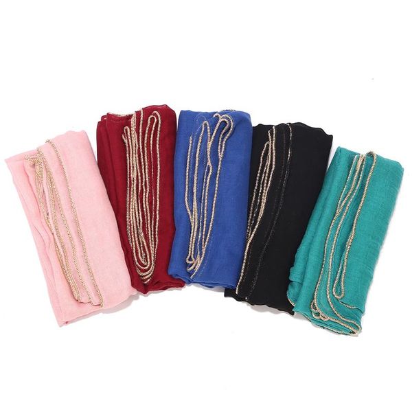 scarves women gold chain edges scarf ball borders shawl plain maxi hijab muslim solid scarfs headbands fashion arab hijabs 10pcs/lot, Blue;gray
scarves women gold chain edges scarf ball borders shawl plain maxi hijab muslim solid scarfs headbands fashion arab hijabs 10pcs/lot, Blue;gray
