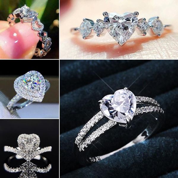 wedding rings caoshi fashion heart shape zirconia crystal finger for women party anniversary ring gift, Slivery;golden
wedding rings caoshi fashion heart shape zirconia crystal finger for women party anniversary ring gift, Slivery;golden