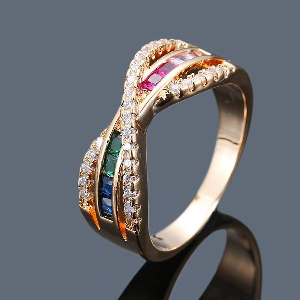 wedding rings explosion style micro-set colored diamonds ladies temperament cross ring, Slivery;golden
wedding rings explosion style micro-set colored diamonds ladies temperament cross ring, Slivery;golden