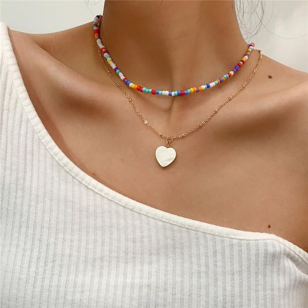 bohemia colorful beadeds heart pendant necklace for women girl vintage geometry multilayer necklaces collares party gifts, Silver
bohemia colorful beadeds heart pendant necklace for women girl vintage geometry multilayer necklaces collares party gifts, Silver